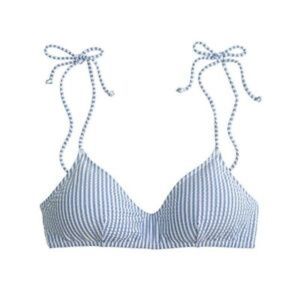 J. Crew Shoulder-tie French Bikini Top Seersucker
